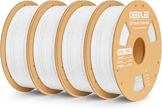 DEEPLEE PLA PRO 3D printer filament White 4 kg pack | PLA filaments 1.8mm, easy to use, cardboard spool, neat winding, bright colors, higher toughness