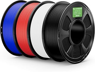 DEEPLEE PLA+ 2.0 Filamento 1.75 mm - Kit da 4 Bobine (Nero, Bianco, Rosso, Blu), Totale 4KG, Alta Tenacità e Finitura Liscia, Precisione ±0.02 mm, Versione Aggiornata Potenziata, per Stampanti 3D FDM