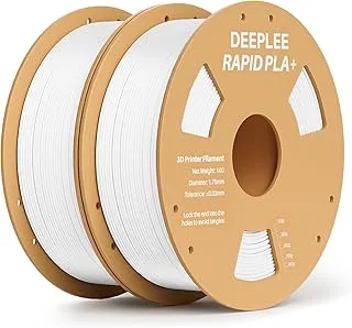 DEEPLEE PLA+ Rapid Filament 1.75 mm, High Speed Up to 600 mm/s, White 2 kg (2 x 1 kg), Accuracy ±0.2 mm for FDM 3D Printers