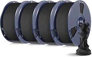SUNLU 4KG High Speed Matte PLA Filament, Stampa 3D rapida con resistenza, Filamento PLA con finitura opaca liscia, Stampa iperveloce a 600mm/s, 4kg in Totale, 1kg per Bobina, Nero