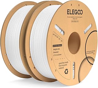 ELEGOO PLA+ Filament 1.75 mm White 2 kg, PLA Plus Filament for 3D Printer, Dimensional Accuracy +/- 0.03 mm, Filament for Most 3D Printers