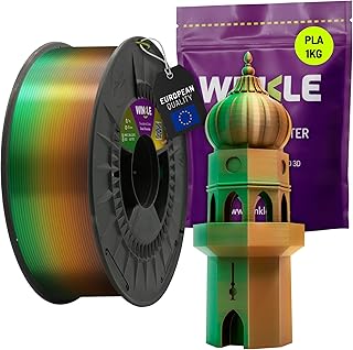 WINKLE Tricolor Silk PLA Filament 1.75mm Dubai Chocolate 1kg, 3D Printer Filament Compatible with FDM Printers, 3D Printing Materials, Measurement Accuracy +/- 0.05mm, Easy to