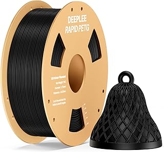 DEEPLEE PETG Rapido Filamento 1.75 mm - Kit da 1 KG Nero, Alta Resistenza agli Urti, Stampa Fino a 638 mm/s, per Stampanti 3D FDM