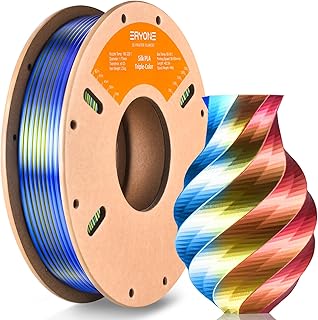 ERYONE PLA Silk Shiny 3D Printer Filament 1.75mm, Triple Silk PLA Filament, Coextrusion Silk PLA Filament, +/- 0.02mm, 250g/Spool, Red Yellow Blue
