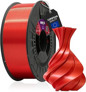 WINKLE PLA Silk Filament 1.75 mm Ruby Red, 1 kg Spool, FDM 3D Printer Filament, Dimensional Accuracy +/- 0.05 mm, Biodegradable Material, Easy to Print, Silk Finish