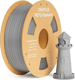DEEPLEE PETG Filament 1.75 mm, PLA 3D Printer Filament, Dimensional Accuracy +/- 0.02 mm, for Most FDM 3D Printers 1 kg Space Grey