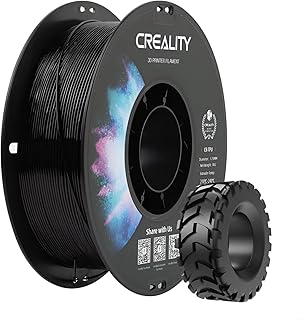 Creality - TPU Filament, 1.75mm, 3D Printing Filament, High Elastic, Soft Adhesive Material, Elastic, 1 kg, Black
