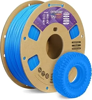 OVERTURE TPU Filament, 1.8 mm, Blue Digital 1 kg Flexible & Elastic | High Elasticity • Flexible and Wear-resistant • 95A • Accuracy ±0.2 mm • Compatible with FDM Printers