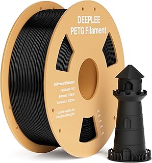 DEEPLEE Filamento PETG 1,75 mm, Filamento per Stampante 3D PLA, Precisione Dimensionale +/- 0,02 mm, per la Maggior parte delle Stampanti 3D FDM 1KG Nero