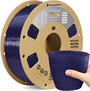 OVERTURE TPU Filament 1.75 mm for 3D Printer High Speed Flexible High Speed TPU 1 kg (2.2 lbs), Dimensional Accuracy +/- 0.02 mm (Translucent Purple)