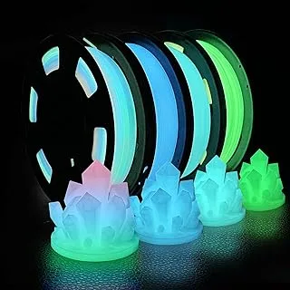 iSANMATE Glow in the Dark PLA Filament 1.75mm, 3D Printer PLA Filament Glow In the Dark Rainbow Fluorescent, Blue, Green, Light Blue, 1kg Accuracy +/- 0.02mm