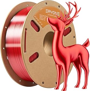 ERYONE Ultra Silk PLA Filament, Silk Filament PLA 1.75 mm for 3D Printer,1 kg +/-0.02 mm, Red