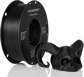 TINMORRY Filamento PETG rinforzato con fibra di vetro 1,75 mm, filamento di stampa 3D PETG GF ad alta resistenza agli urti, durata e rigidità, 1 KG 1 bobina, Nero smerigliato