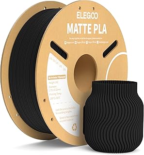 ELEGOO Filamento PLA Matte Nero 1 kg, 1,75 mm, Opaco PLA Filamento per Stampante 3D, precisione di misurazione +/- 0,02 mm, adatto per maggior parte delle stampanti 3D FDM