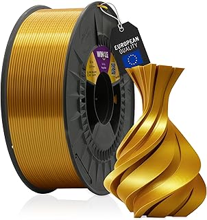 WINKLE Filamento PLA Silk 1.75mm Oro King, Bobina da 300g, Filamento per Stampante 3D FDM, Precisione Dimensionale +/- 0.05mm, Materiale Biodegradabile Facile da Stampare, Finitura Seta