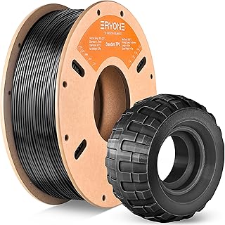 ERYONE TPU Filament 1.75mm, 3D Drucker Filament TPU 0.5kg 1 Spool, -0.05mm, 95A, Nero