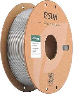 eSUN PETG Filament 1.75mm, PETG Basic High Tenacity Filament, 1kg Spool (2.2Lbs) for 3D Printers, Solid Silver