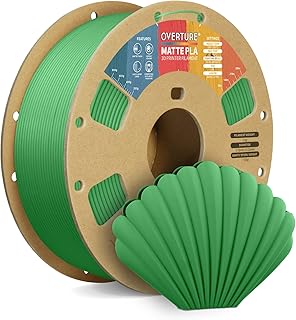 OVERTURE Matte PLA Filament 1.75 mm, 1 kg Spool (2.2 lbs) Matte PLA Filament for 3D Printer, Neatly Wound Filament Dimensional Accuracy +/- 0.02 mm, Matte Green