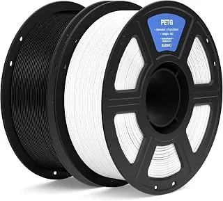 ELEGOO PETG Filament 1.75 mm Black White 2 kg, 3D Printer Filament Dimensional Accuracy +/- 0.02 mm, 1 kg Spool Compatible with Most FDM 3D Printers