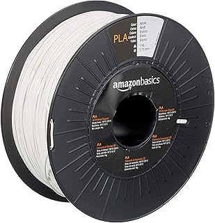 Amazon Basics Filamento per stampanti 3D, in polilattato (PLA), 1.75mm, bianco, 1 kg per bobina