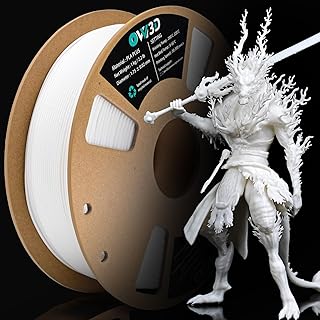 OVV3D PLA+ Filamento 1.75 mm, PLA Plus Alta Velocità Stampante 3D Filamento，Maggiore Durata e Alta Resistenza, Precisione Dimensionale +/- 0.02mm, PLA Bianco 1KG/2.2lbs