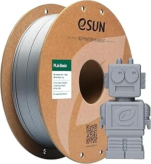 eSUN PLA Filament 1.75mm, Basic PLA Filament for 3D Printers Dimensional Accuracy +/- 0.05mm, 1kg Spool (2.2lbs)Fast PLA Filament for 3D Printers, Silver