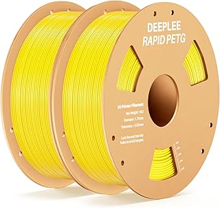 PETG Rapid Filament DEEPLEE 1.75 mm Yellow 2 kg, High Impact Resistance, Printing Up to 642 mm/s, Compatible with Most FDM Printers