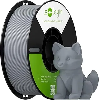 PLA Filament 1.75mm for 3D Printer, High Speed 30-300mm/s, High Accuracy +/- 0.02mm, 1kg (2.2lb), for Most FDM 3D Printers (Grey)
