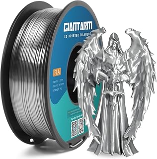 GIANTARM PLA Silk Filament 1.75mm, 3D Printer Filament, PLA Spool 1kg PLA Spool, +/-0.03mm Diameter Tolerance, Silver PLA Silk