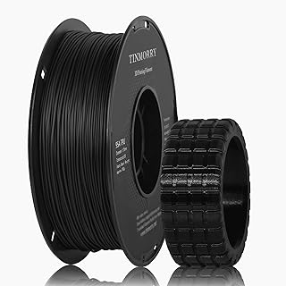 TINMORRY Filamento TPU 1,75 mm, filamento TPU per stampante 3D, 1 kg, 1 bobina, nero