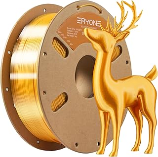 ERYONE Ultra Silk PLA Filament, Silk Filament PLA 1.75 mm for 3D Printer,1 kg +/-0.02 mm, Gold