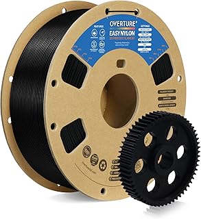 OVERTURE Filamento Nylon 1.75mm, Poliammide (PA) 1kg Bobina(2.2lbs), Precisione Dimensionale +/- 0.03 mm, per Stampante 3D, Nero