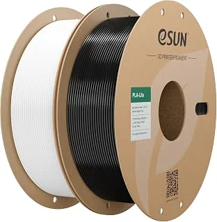 eSUN PLA Lite Filament 1.8 mm, modified filament 2 kg Cool White Black | Dimensional accuracy +/- 0.02 mm. Smooth and fast printing without clogging. Premium material for FDM 3D printers.