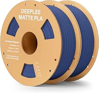 DEEPLEE Matte PLA Filament 1.75 mm, Matte Finish, Navy Blue 2 kg (2 x 1 kg), Accuracy ±0.2 mm for FDM Printers