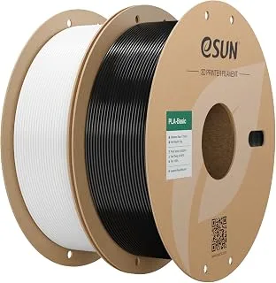 eSUN PLA Filament 1.75 mm, Basic PLA Filament 2 kg Cool White & Black | Dimensional accuracy +/- 0.02 mm. Smooth and fast printing without clogging. Premium material for FDM 3D printers.