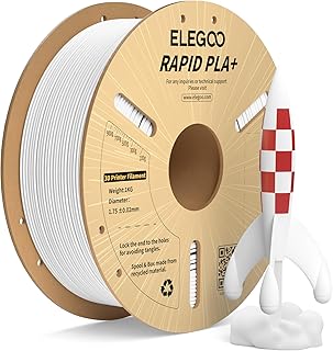 ELEGOO Rapido Filamento PLA+ 1.75mm Bianco 1KG, Alta Velocità 30-600 mm/s, Filamento PLA Plus per Stampante 3D, Precisione Dimensionale +/- 0.02mm, Filamento per La Maggior Parte delle Stampanti 3D