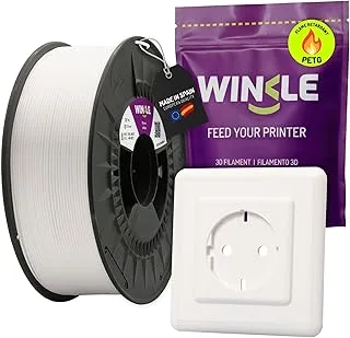 WINKLE PETG FR Filament 1.75 mm White 1 kg PETG Flame Retardant 3D Printer Filament EN13501-1 for Electronic Applications and Exposure to Heat Sources, Dimensional Accuracy