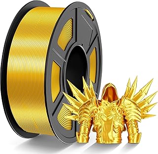 TECBEARS Filamento PLA Silk 1.75mm 1KG, Filamento Silk Shiny PLA Plus con Superficie di Stampa Lucida, Precisione Dimensionale +/- 0.02 mm, Bobina da 1000G, Oro Seta