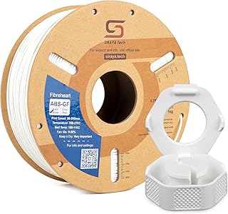 Siraya Tech Fiberheart ABS-GF Premium Fiberheart 3D Glass Fiber 3D Printer Filament - 93°C Heat Resistance, High Durability, Precision Printing (1kg, White)