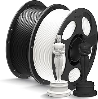 ANYCUBIC PLA+ Filament, High Strength and Temperature Resistant 1.75mm 3D Printing Filament, Intelligent Identification 3D Printer Filament, 2kg Black and White