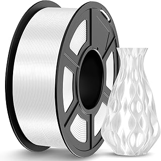 JAYO PLA Silk Filament 1.75 mm, Silk Effect Filament 3D Printers, PLA Silk White 1.1 kg Spool, Dimensional Accuracy +/- 0.02 mm