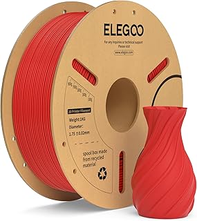 ELEGOO PLA+ Filament 1.75 mm Red 1 kg, PLA Plus Filament for 3D Printer, Dimensional Accuracy +/- 0.03 mm, Filament for Most 3D Printers