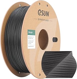 eSUN Filamento TPU leggero 1,75 mm, filamento per stampante 3D TPU-LW, precisione dimensionale +/- 0,05 mm, materiale schiumogeno in bobina da 0,75 kg per la stampa di modelli (Nero, 0.75KG)