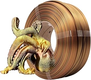 AzureFilm Refill PLA Silk Filament 1.75mm, 1kg, Glossy Finish, Bright Colours, Eco-Friendly, Compatible with Master Spool and Reusable Bamboo Spool (Rainbow Amber, 1kg)