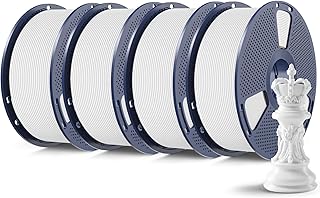 SUNLU 4KG High Speed Matte PLA Filament, Stampa 3D rapida con resistenza, Filamento PLA con finitura opaca liscia, Stampa iperveloce a 600mm/s, 4kg in Totale, 1kg per Bobina, Bianco