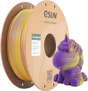 eSUN Dual Color Matte Filament 1.75mm Matte PLA Filament Frosted Structure 1kg Spool (2.2Lbs) 3D Printing Filament for 3D Printers, Purple Yellow