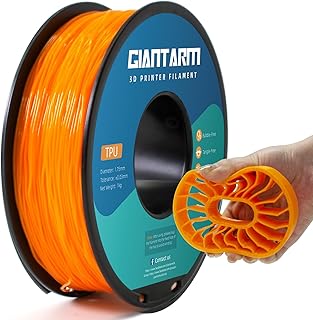 GIANTARM Filamento TPU arancione, filamento TPU 95A da 1,75 mm, precisione dimensionale +/- 0,03, filamento flessibile e morbido per stampante 3D, bobina da 2,2 libbre, imballaggio sottovuoto