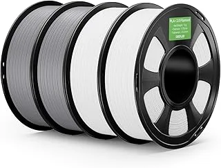 DEEPLEE PLA+ 2.0 Filament 1.75 mm, High Tenacity and Smooth Finish, 4 kg Pack: 2 x White + 2 x Grey (4 x 1 kg), Accuracy ±0.2 mm for FDM 3D Printers