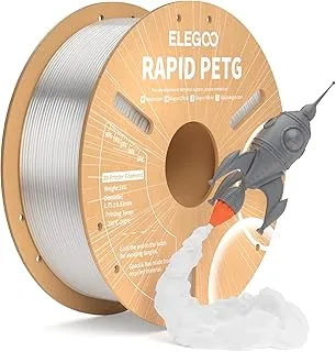 ELEGOO Rapid PETG Filament, 1.75mm, 1kg, 30-600mm/s, PETG 3D Printer Filament, Dimensional Accuracy +/- 0.03mm, Suitable for Most FDM 3D Printers, Transparent