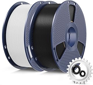 SUNLU Filamento PLA+ 1.75mm 2KG, Filamento per Stampante 3D PLA Plus, Filamento PLAPlus Resistente, Precisione Dimensionale +/- 0.02mm, Bobina da 1kg (2.2 Libbre), Nero+Bianco